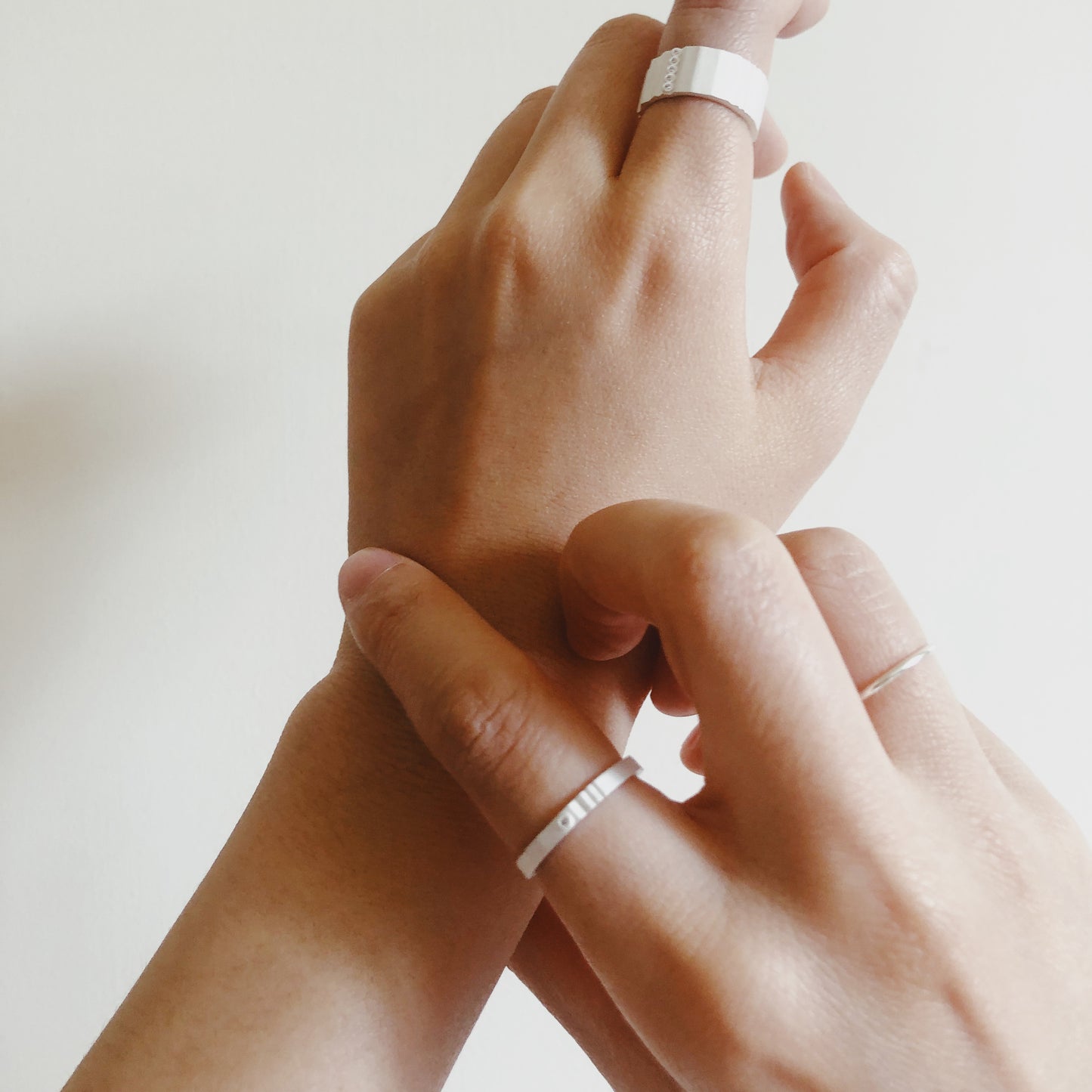 Silver Lovers Rings Wide and Thin Bands with Gemstones