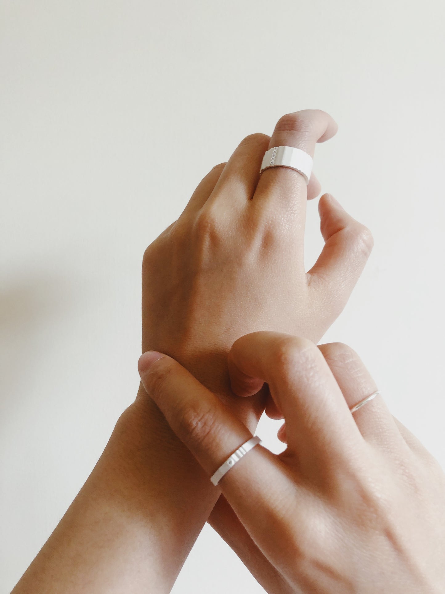 Silver Lovers Rings Wide and Thin Bands with Gemstones