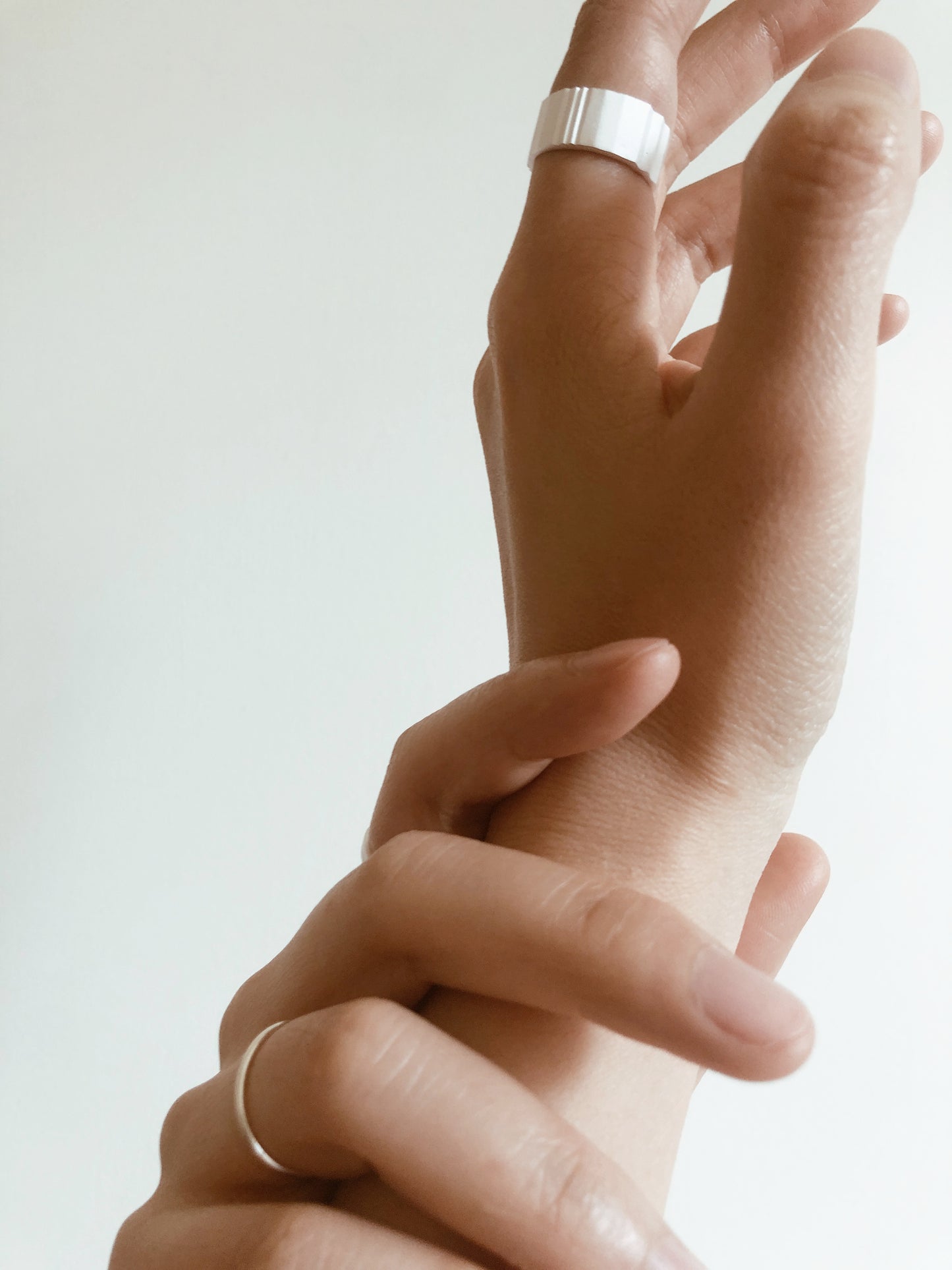 Silver Lovers Rings Wide and Thin Bands with Gemstones