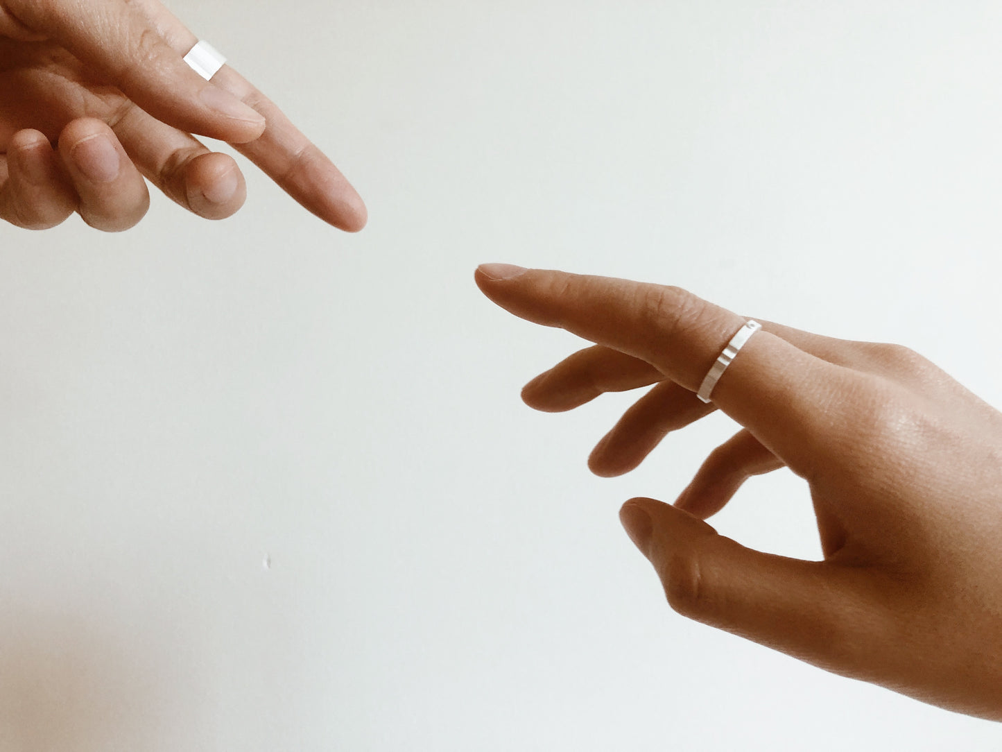 Silver Lovers Rings Wide and Thin Bands with Gemstones