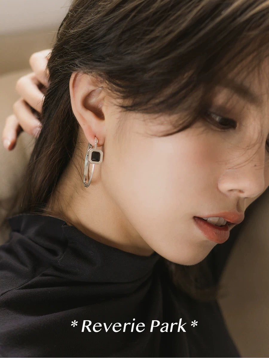 Black Gem Earrings