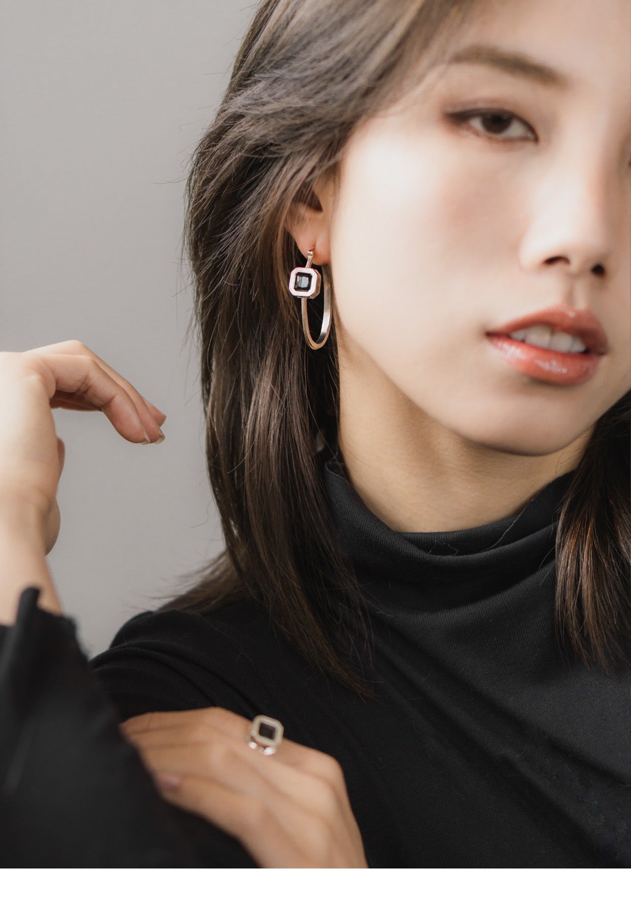 Black Gem Earrings