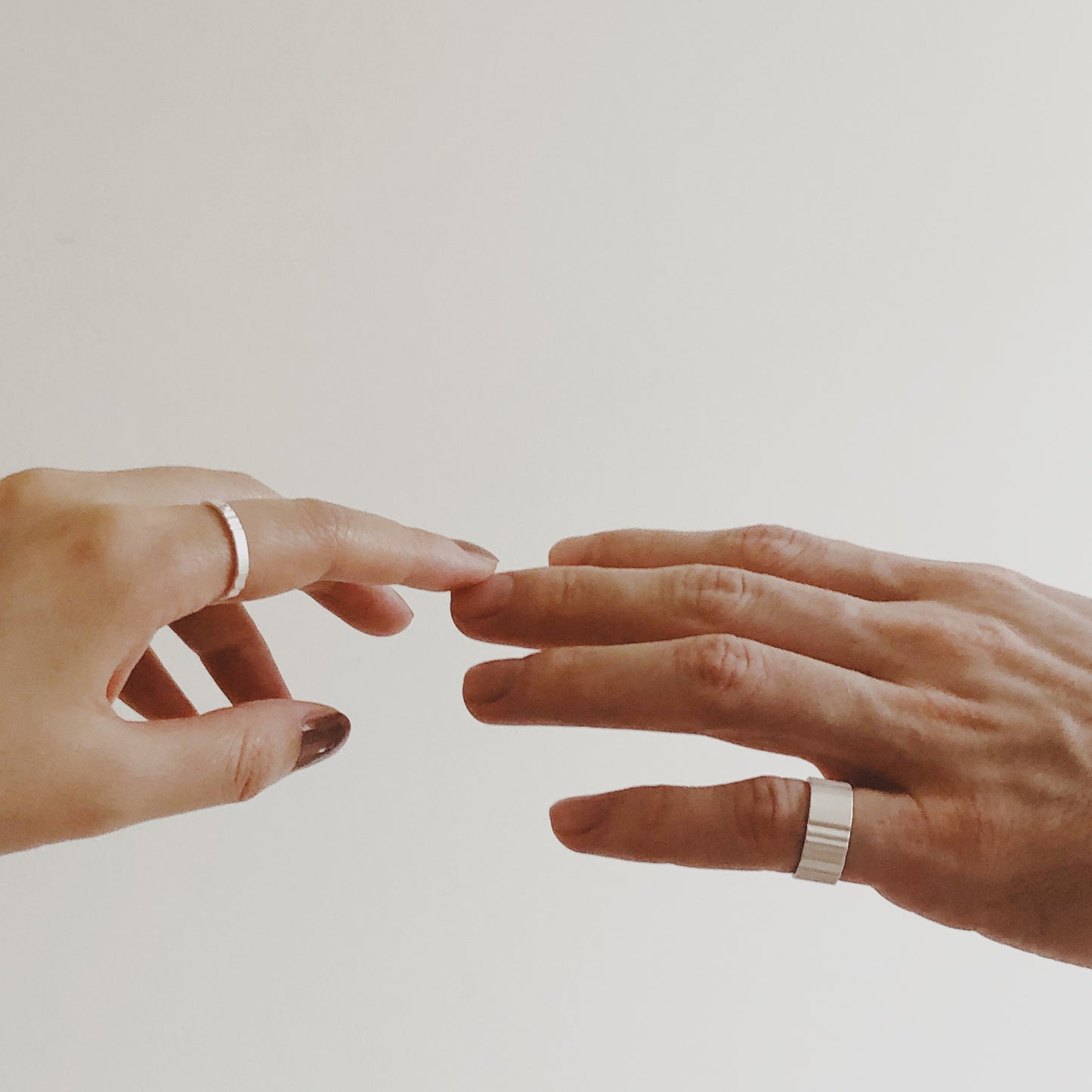 Silver Lovers Rings Wide and Thin Bands with Gemstones